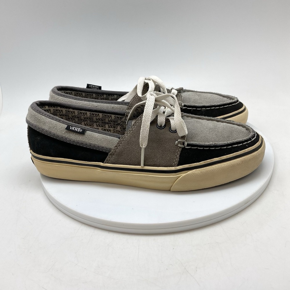 Vans‎ Sneakers Mens 7.5 Chauffeur Boat Shoes Suede Leather Gray Slip On TB5B